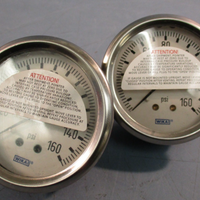 Lot of (2) Wika Pressure Gauge 0160 PSI  11/2  in Dial 1/2 NPT