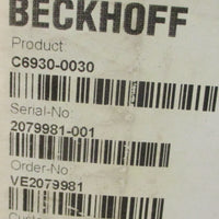 Beckhoff C6930-0030 Controller 24VDC Control Cabinet, Celeron 1.90GHz, 2 Cores