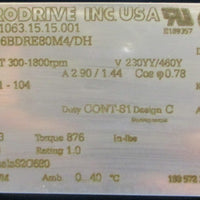 NOS Sew Eurodrive S47D16BDRE80M4/DH Gearmotor 3001800RPM 1HP 230/460V 20.33:1