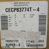 ABB Baldor CECP83774T-4 3-Phase Motor 10HP 1765RPM 460V 1-3/8" Shaft Dia