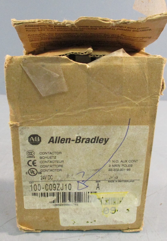 Allen Bradley 100-C09ZJ10 Contactor 24VDC Coil 3 Main Poles