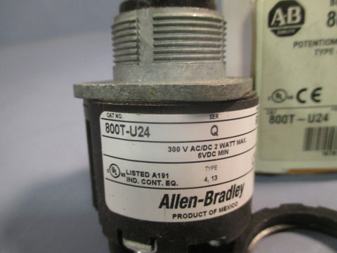 Allen-Bradley Potentiometer 5000 Ohm 300VAC/DC 2W 6VDC Type 4, 13 Ser Q 800T-U24