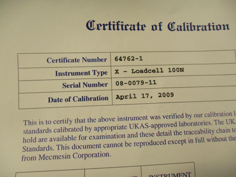 Mecmesin XLC-S Load Cell 100N 24°C 100 Newtons Max Capacity