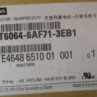 Siemens 1FT60646AF713EB1 Servo Motor Inverter Duty 9100/3000RPM 3PH IP65