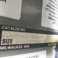 Allen Bradley Circuit Breaker Feeder 3 Pole 3 PH 60Hz Ser. K 2193FAJC3131CM