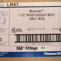 Thomas & Betts LR57 Blue Kote 1-1/2" Rigid Conduit Body Gray Iron Qty 2 NIB