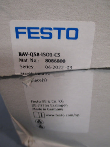 FESTO AIR MANIFOLD SubBase NAVQS8IS01CS 8086800