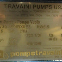 Travaini TRMB 40-150/RX/IE3 Single Stage Liquid Ring Vacuum Pump 1750RPM 5.5kW