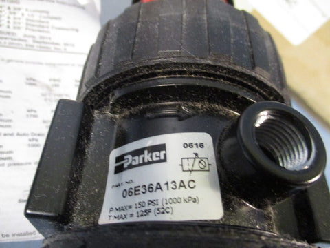 Parker One-Unit Combo Compressed Air Filter/Regulator, 1/2" NPT 06E36A13AC