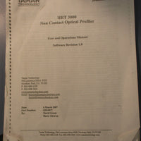 Tamar HRT 3000 Non Contact Optical Profiler HRT3000 Profilometer Wafer Scan