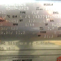 US Motors X10E2BCR 10 HP Motor 1755 RPM 215TC Frame 3 Phase 230/460 Volt