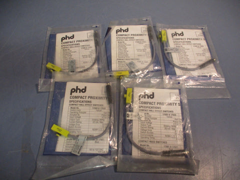 Lot of (5) PHD Compact, Sinking Proximity Sensor 175231, Yellow, 17523SINKNPN