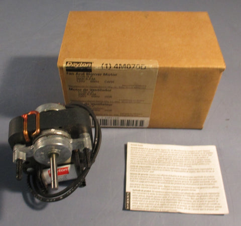 Dayton 4M070D Fan and Blower Motor 1/150HP 3000RPM 120V 60Hz 3/16" Shaft Dia