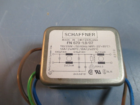 Schaffner FN 6701,8/07 Power Line Filter 1,6A ; 1,8A NOS