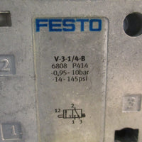 Festo V-3-1/4-B 6808 Direct Acting Round Valve, Stem Actuated Valve, 3/2 Way