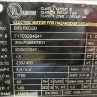 Baldor IDXM7034T Hazardous Location Motor 1.5HP 2700RPM Max 7/8" Shaft Dia