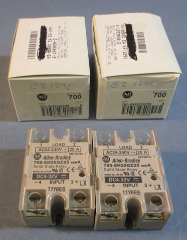 Allen Bradley 700-SH25GZ25 Ser A Solid State Relay 4-32VDC 24-240VAC 25A (Qty 2)