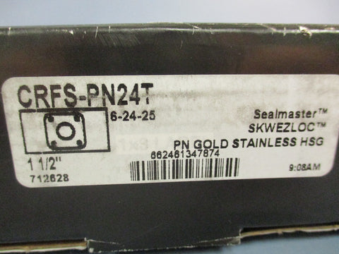 SealMaster CRFS-PN24T Flange Mount Ball Bearing 4-Bolt 1-1/2" Bore 5-1/8" Length