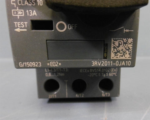 Siemens Motor Protector Circuit Breaker 3RV2011-0JA10