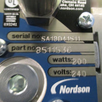 NORDSON GLUE GUN MODULE 200 WATTS 240 VOLTS PART# 8511536 SER# SA18D41511