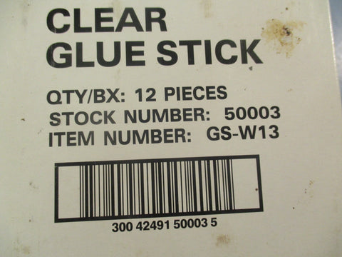 Officemate OIC 50003 Glue Sticks 1.30 oz Clear Acid-Free  GS-W13 4 Boxes of 12