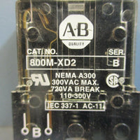 AllenBradley 800MXD2 Ser. B Contact Block LOT OF TWO