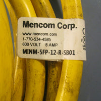 Mencom MINM5FP12RSB01 Cordset 600V 8A 5 Pole 12 Ft Length