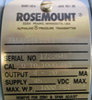 Rosemount 1151GP8E22B1 Alphaline Pressure Transmitter 45VDC, 1000PSI, 3/4" Bore