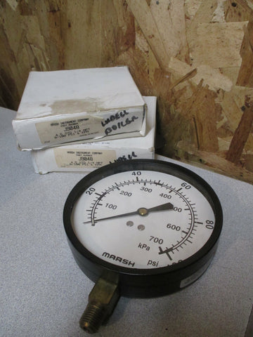 Lot of 2 Marsh Instrument Company Gauge 1/4 NPT, 0/100 PSI J9048