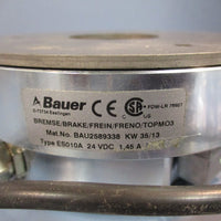 BAUER BRAKE MOTOR 24VDC MAT NO #BAU2589338 KW 35/13 1.45A Type ES010A