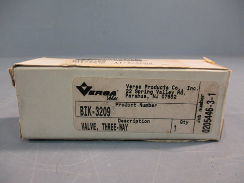 Versa Valves BIK-3209 Three-Way Valve Brass Body 1/8" NPT