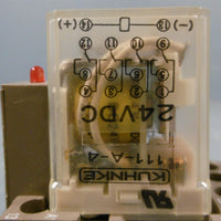 KUHNKE 111A4 24VDC Relay with Base Z376.02 7A 300V AC