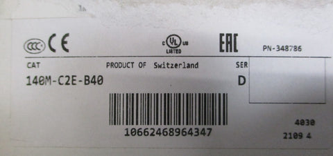 Allen Bradley 140MC2EB40 Ser. D Circuit Breaker 348786 690V 2.54A
