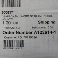 Conedrive Gearbox Reducer: W038020.SKHS06DHLDKZ, 20:1 Ratio *NIB*