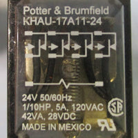(Lot of 24) Potter & Brumfield KHAU-17A11-24 Relay 24V, 50/60Hz, 1/10HP, 3A