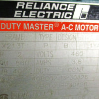 Reliance 1YAB91307A1 Duty Master 2 HP Motor 460 V 860 RPM X213T Frame