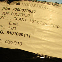Accurate 74X.AX1 18" X 224" Conveyor Belt Drop Ends Blue Metal Detectable