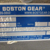 BOSTON GEAR WASHDOWN WORM SPEED REDUCER RATIO 10:1 SBKCHF718R10KZB5HS1P16