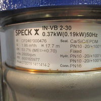 Speck Pumpen INVB 230 Multistage InLine Centrifugal Pump 2850 rpm