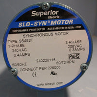 Superior Electric Slo-Syn SS452T Synchronous Stepping Motor 3PH 3/8" Shaft Dia