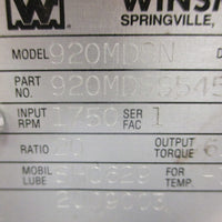 Winsmith 920MDSS545X0DN Gear Reducer 920MDSN 20:1 Ratio 1-7/16" Bore NOS