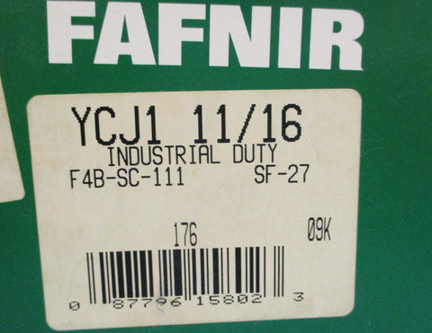 Fafnir Ball Bearings YCJ 1-11/16" Industrial Duty 4 Bolt Ball Bearing