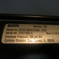PARKER Series 2A Pneumatic Air Cylinder 250 psi Air 02.50 CBB2AUS33AC 9.875