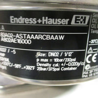 Endress+Hauser Promass A Mass Flow Meter 83A02ASTAAARCBAAW A802AE16000