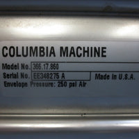 Columbia Machine 366.17.860 Pneumatic Cylinder 11in Stroke 250PSI