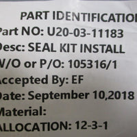 Quadro U200311183 Seal Installation Kit H20031005559 1001203 U20032380