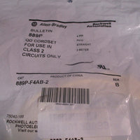 Lot of (2) AllenBradley 4Pin Pico Straight 2m Cordset SER. A 889PF4AB2