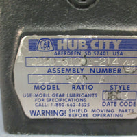 HUB CITY 0220-61201-214 5:1 56C WORM GEAR REDUCER MODEL 214 STYLE A