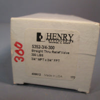 Henry Technologies StraightThru Relief Valve 53523/4300