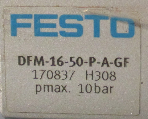 Festo DFM-16-50--P-A-GF Guided Drive 16MM Bore 50MM Stroke Dual Rod